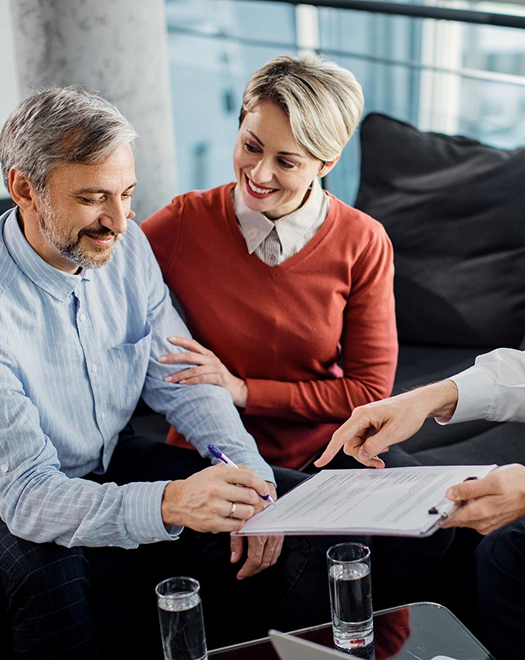 Financial consultants working with clients